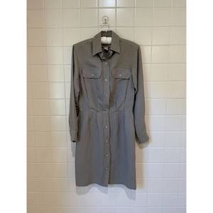 Vintage Banana Republic Safari Travel Dress Linen Blend 90's